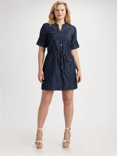 michael kors blue dress|michael kors denim dresses.